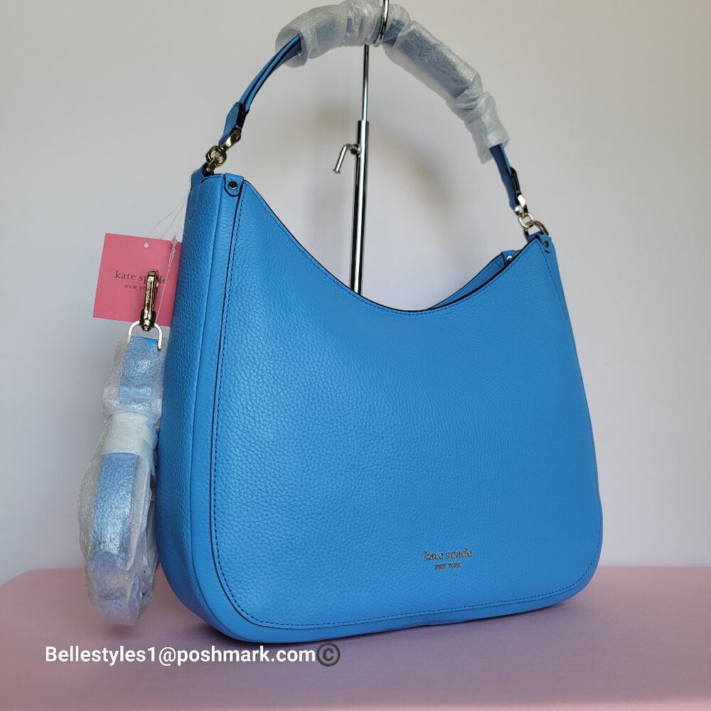KATE SPADE Roulette Pebbled Leather Large Hobo Bag-Tidepool color 🎈$178.⭐